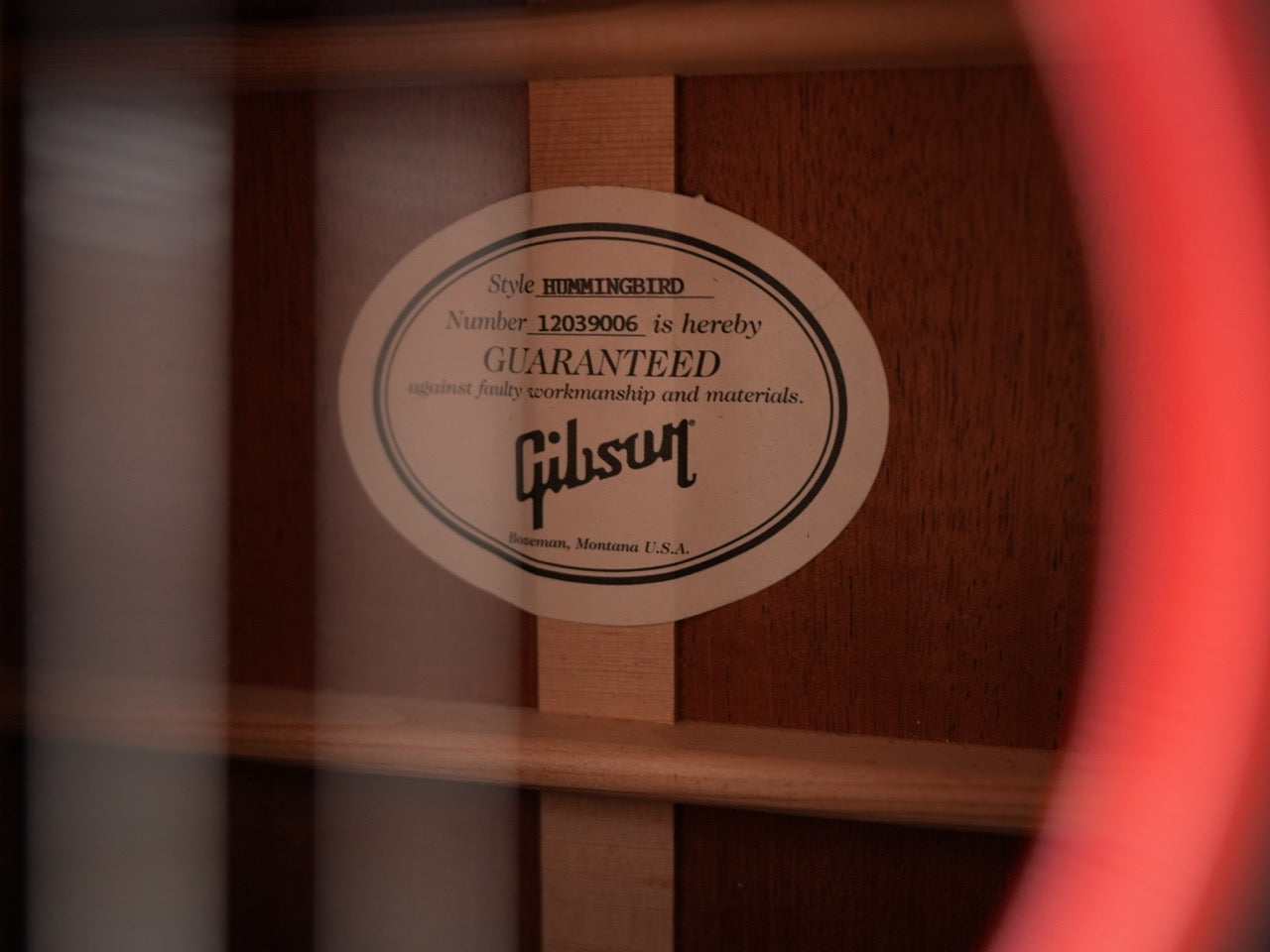 Gibson Hummingbird Cherry Sunburst 2019年製