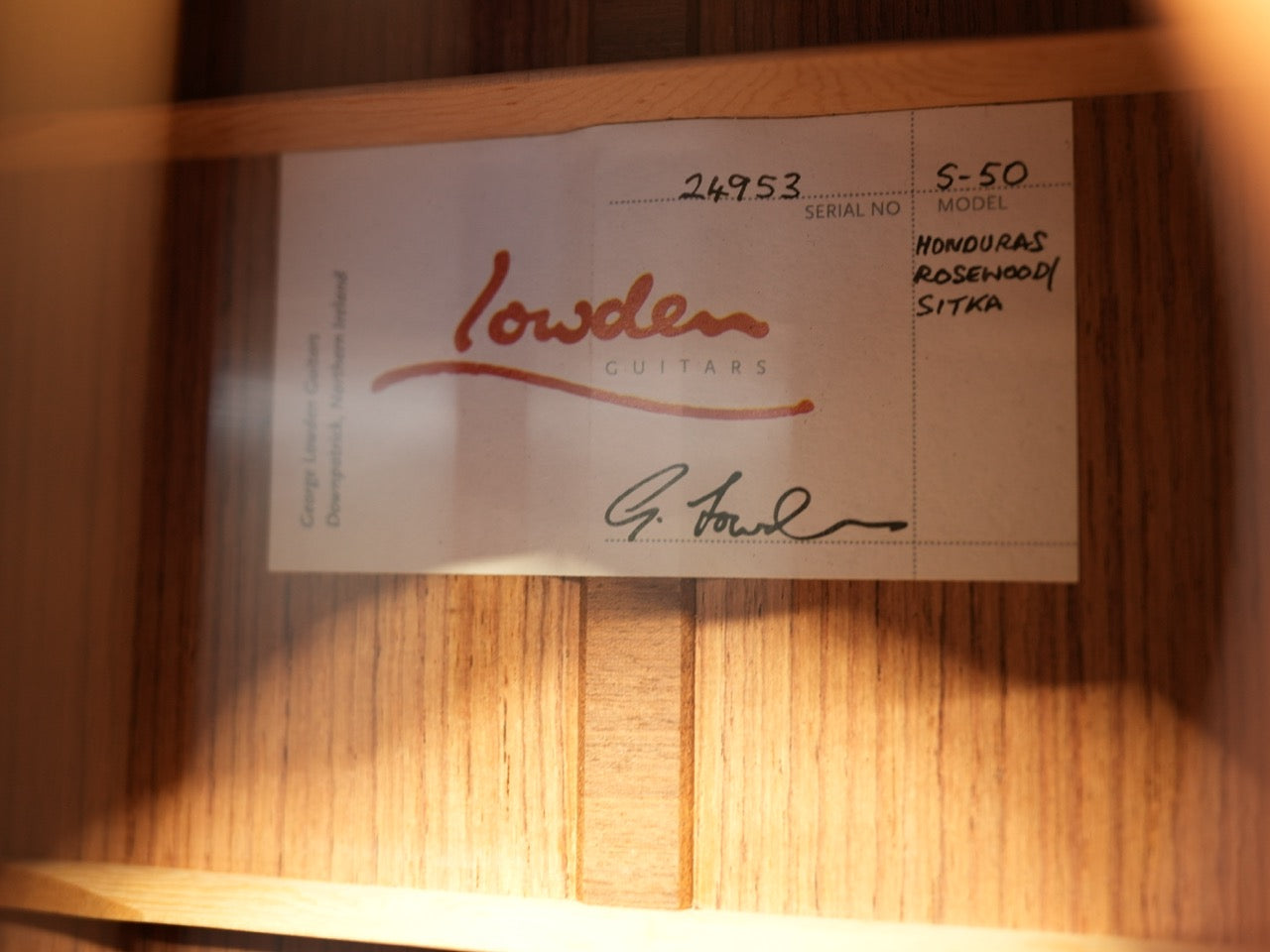 Lowden S-50 Honduras Rosewood / Sitka