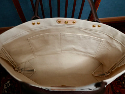 SGオリジナル・レザーハンドル・帆布バッグ