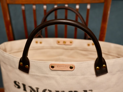 SGオリジナル・レザーハンドル・帆布バッグ