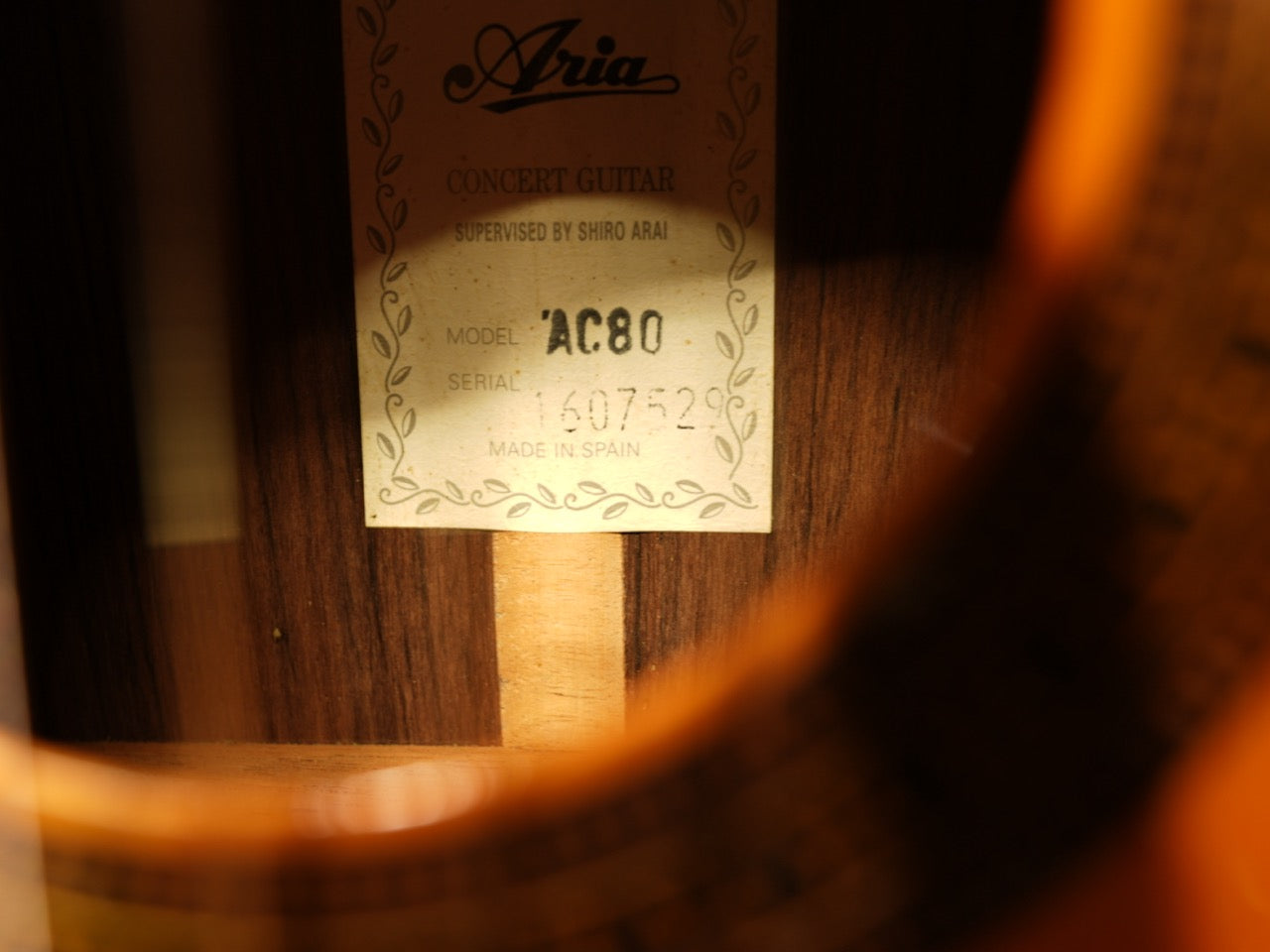 Aria Concert Guitar Supervised By Shiro Arai AC80（スペイン製）
