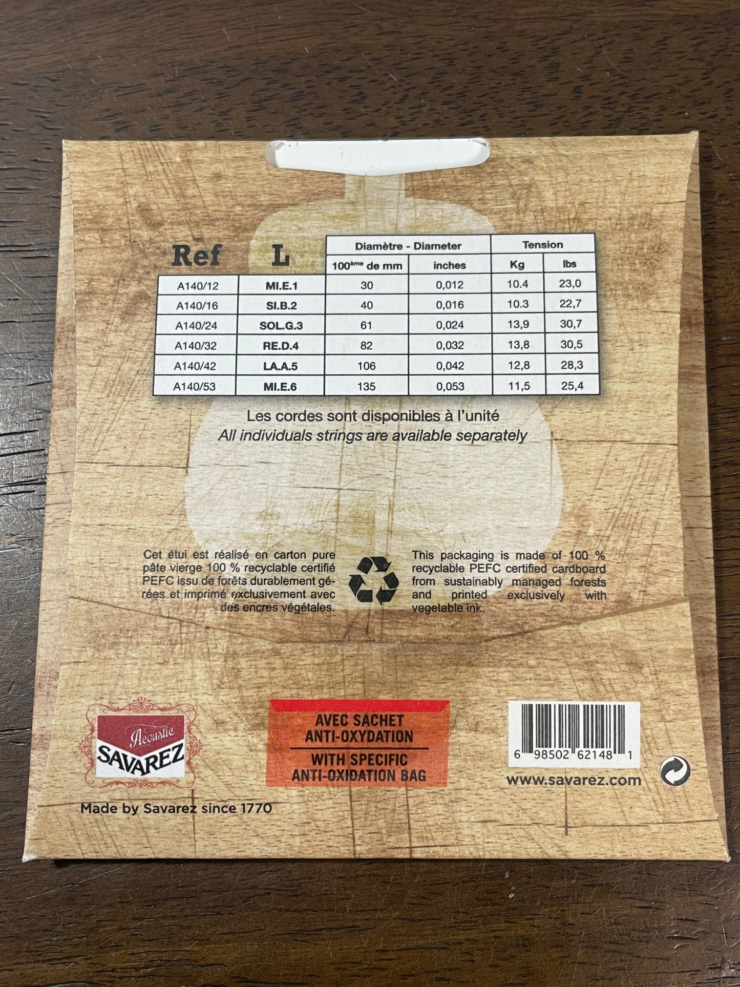 SAVAREZ A140L アコースティックギター弦 Light 012-053 Phosphore Bronze