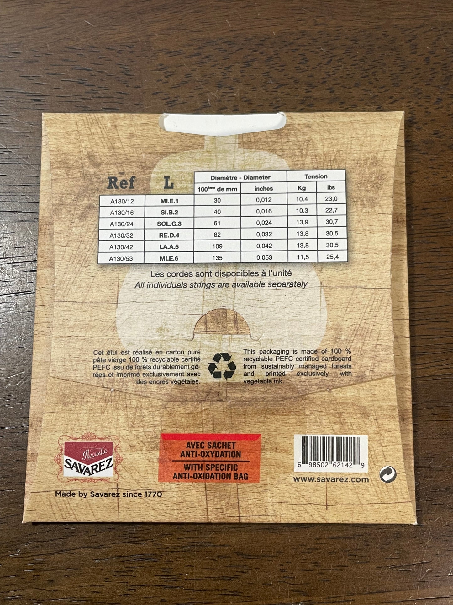 SAVAREZ A130L アコースティックギター弦 Light 012-053 80/20 Bronze