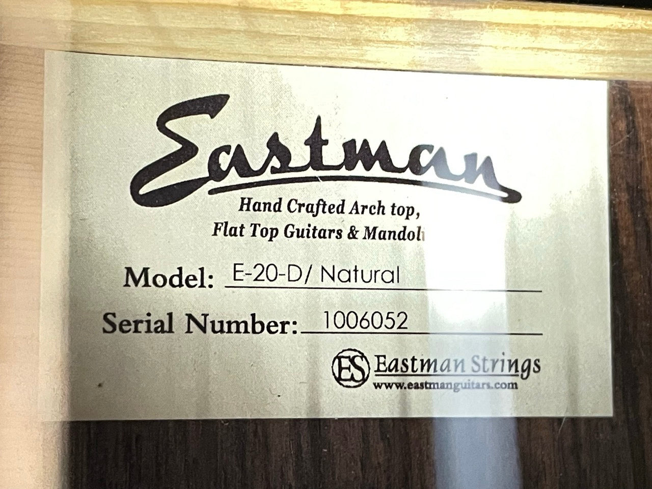 Eastman E-20-D / Natural　2010年製