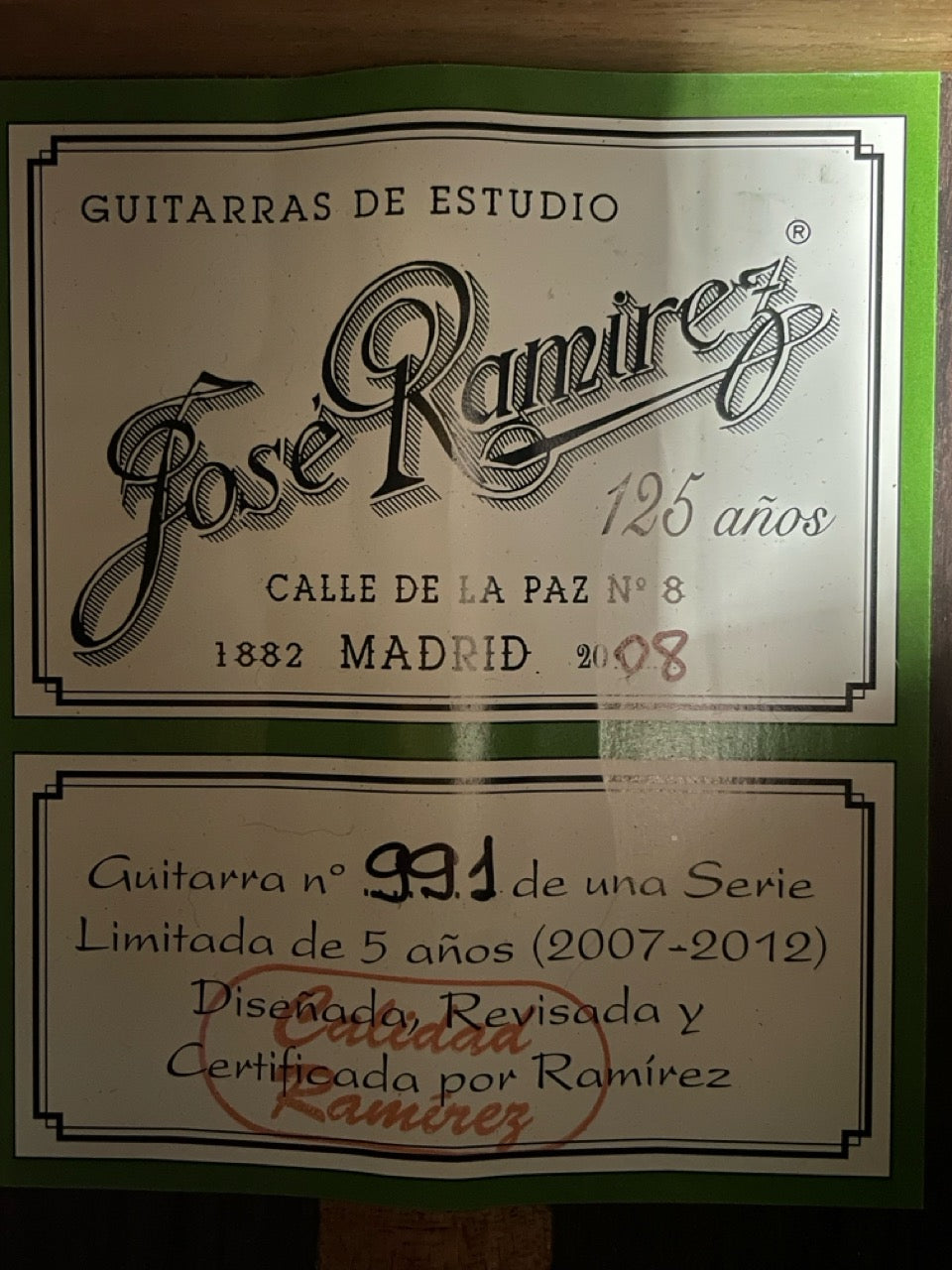 Jose Ramirez ホセ・ラミネス 125 Estudio 2008年製